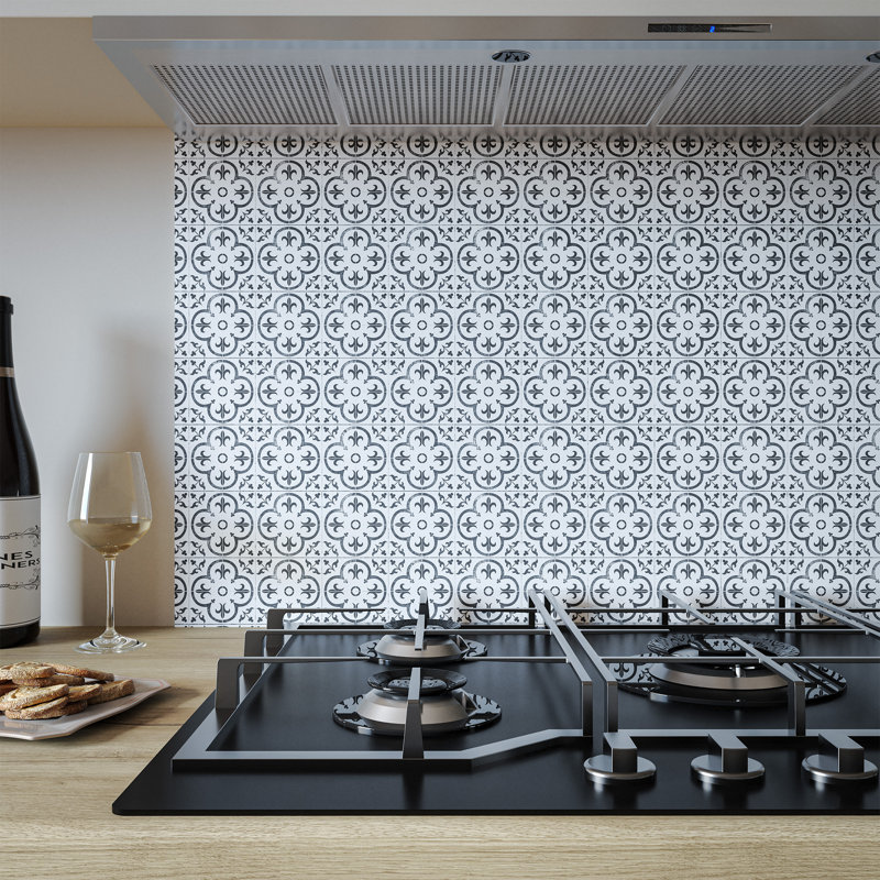 Florence Tile Aluminium Kitchen Hob Splashback, 80 cm x 90 cm