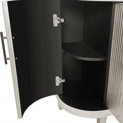 Buffet courbé 47 po, 4 portes, tablettes intérieures réglables - Champagne