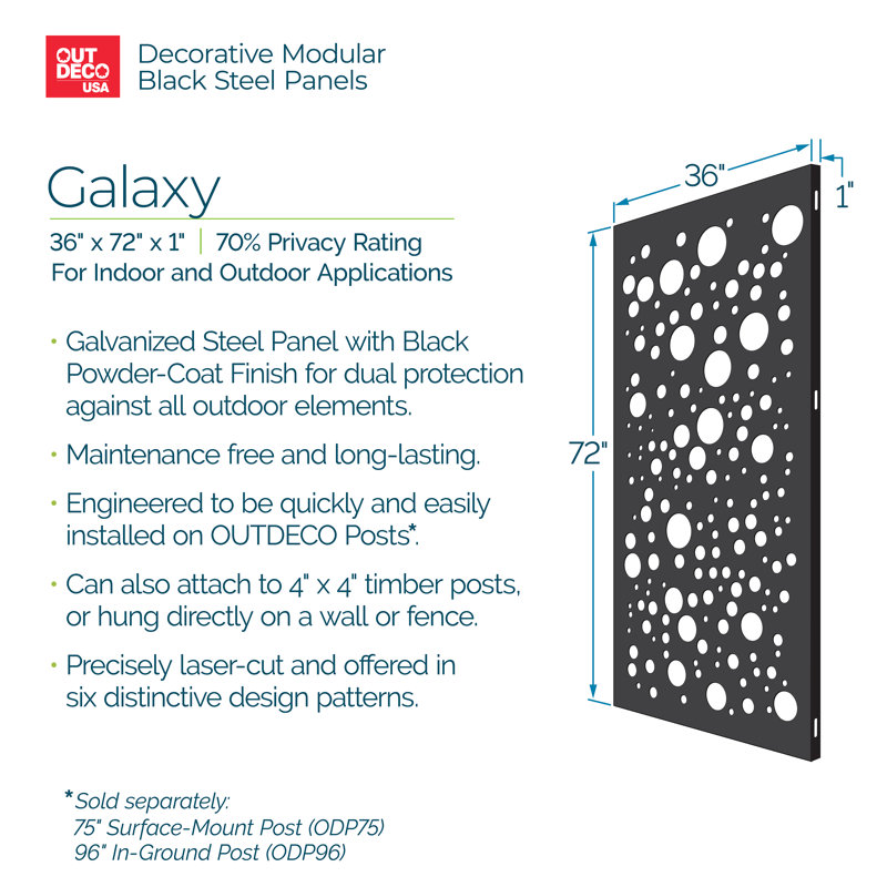72 in. White Line Surface Mount Post