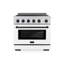ZLINE Autograph 36 in. Satin Stainless Paramount Induction Range with White Door & Black Accents-666736978