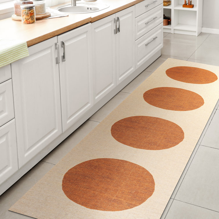 Antonisha Geometric Machine Made Power Loom Polypropylene Area Rug in Cream/Rust
