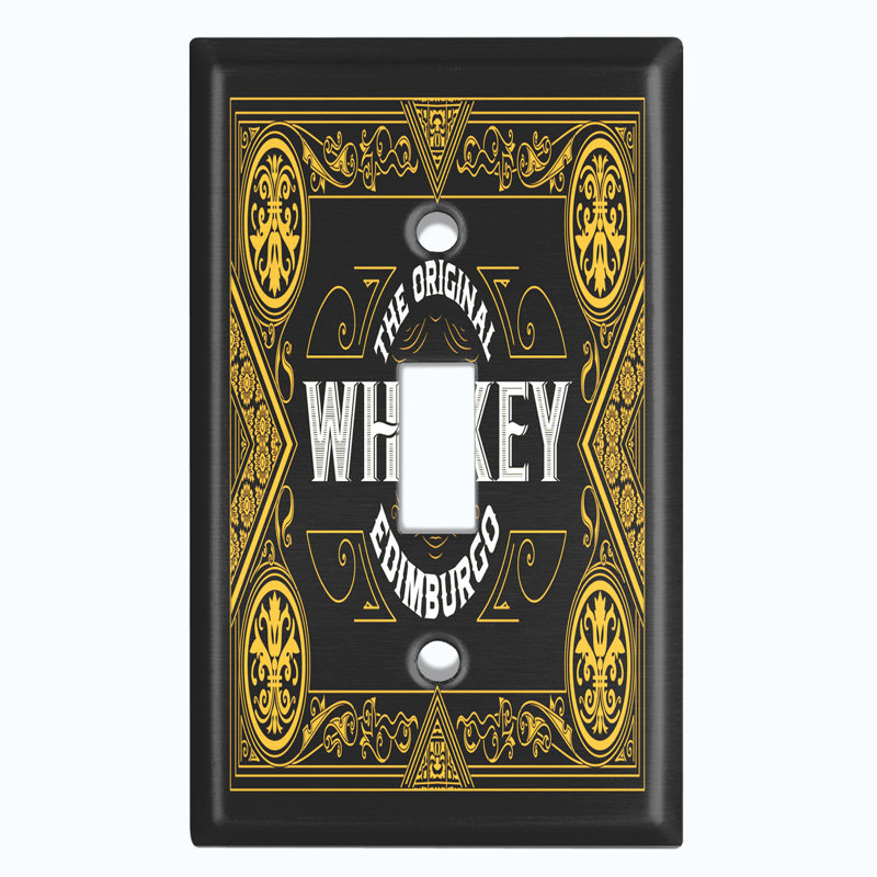 Plaque murale interrupteur à bascule en métal The Original Whiskey 1-Gang