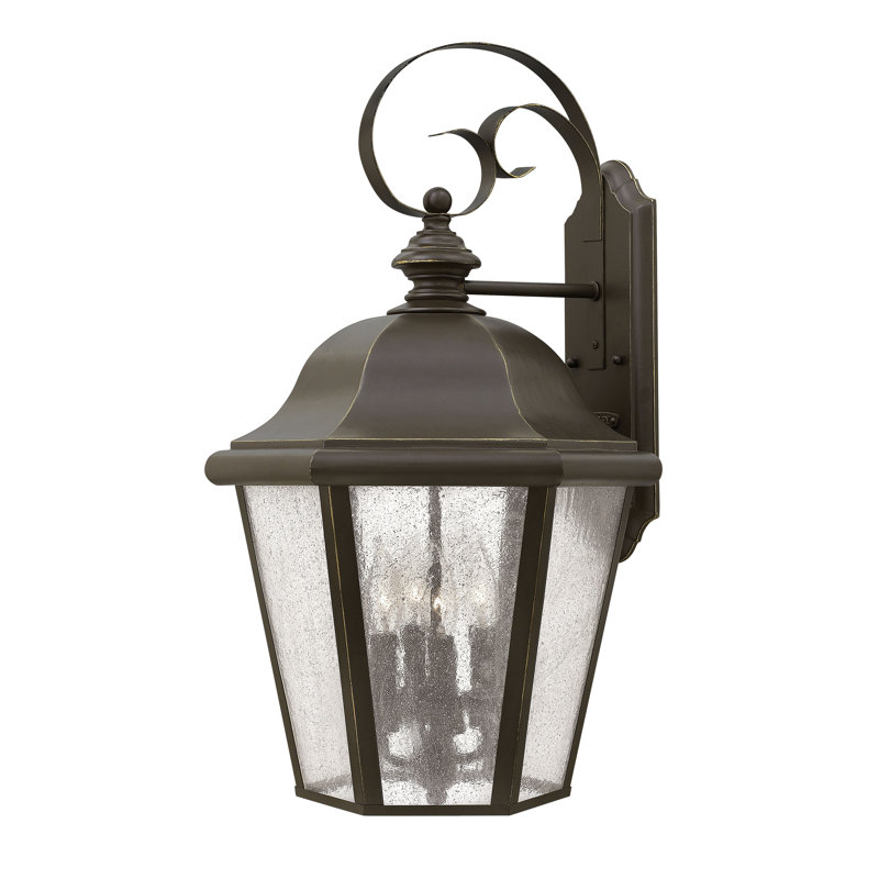 Edgewater 4 - Bulb Integrated LED Seeded Glass Outdoor Wall Lantern, Oil Rubbed Bronze