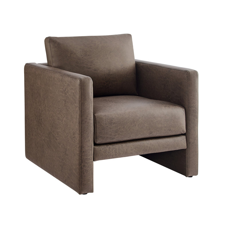 Fauteuil en cuir Philomena Dayna, Cuir terre végétalien