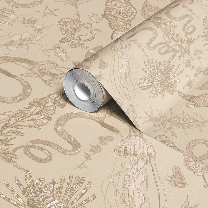 Critters Wallpaper, Tan/Cream/Beige