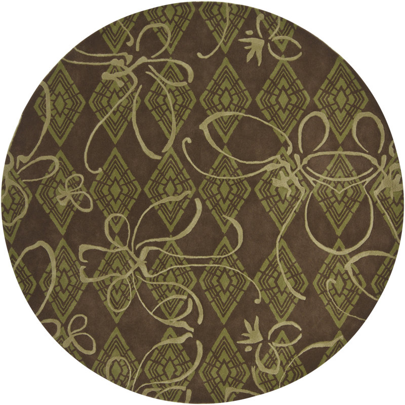 Adelyte Wool Ikat Indoor Rug, Round 7'9"