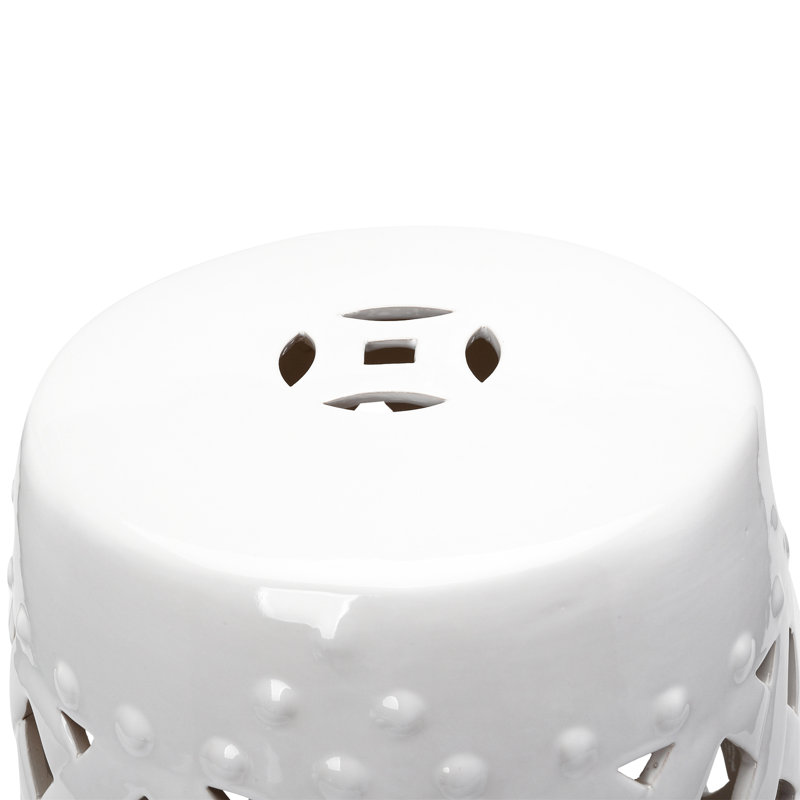 13"X18" Ceramic Garden Decor Piece, White, Woven , Long-Lasting & Attractive Table With 13"X18", Strong Functional