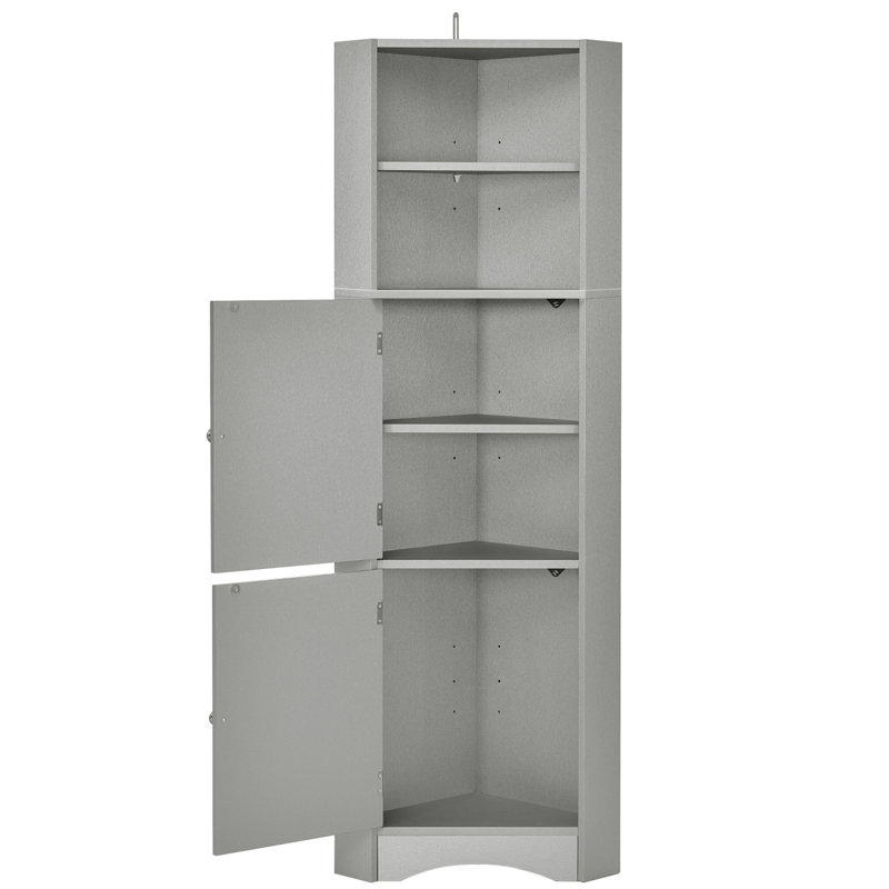Freestanding Corner Storage Cabinet For Bathroom Living Room, Gray incorrect