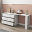 Bureau d'ordinateur en L avec tiroirs, bureau d'angle moderne avec armoire de rangement réversible, bureau d'écriture pour bureau à domicile