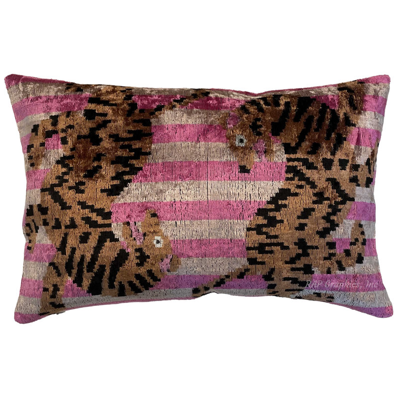 Cirque Tigers Silk Velvet Pillow Cover And Insert