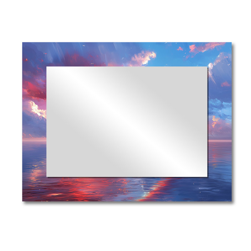 Rainbow Over The Lakeshore - Miroir mural décoratif paysages - imprimé sur métal, 30 po x 40 po