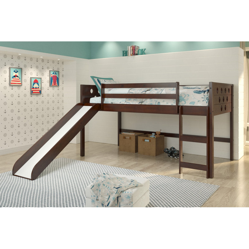 Hubbard Twin Solid Wood Platform Loft Bed by Isabelle & Max, Dark Cappuccino