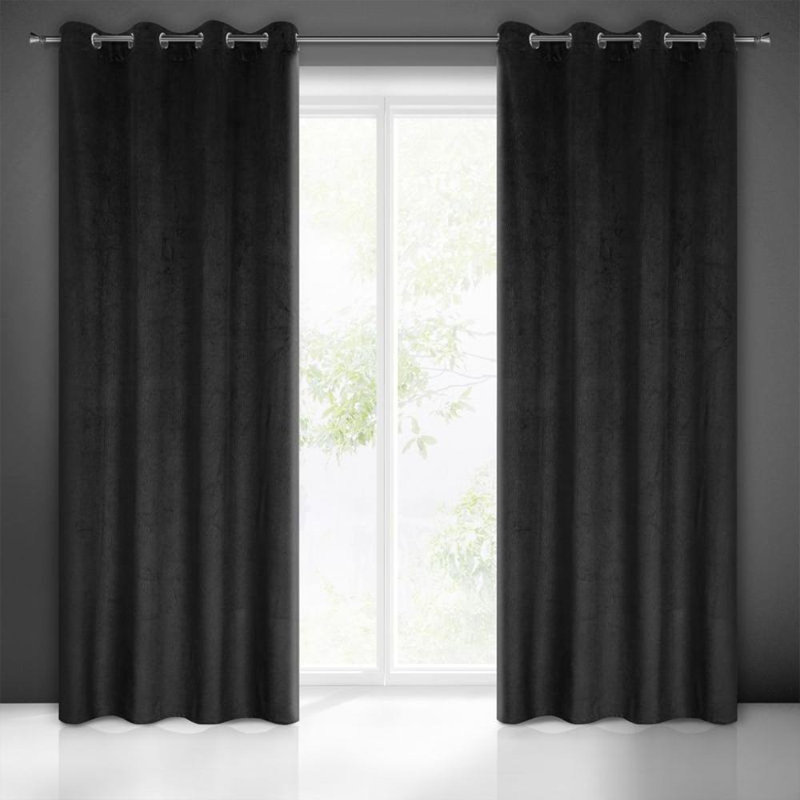 Blackout Curtain Single Panel, Black