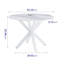 Table de salle à manger de style Mid-Century 42,1 po pour 4 à 6 personnes avec plateau rond en MDF, table de salle à manger à piédestal, table basse de loisirs, couleur marbre blanc-265582930