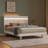 Yoki Full Size Bed W Underbed LED, Acrylic Gold Trim, White Frame-117559484-117559482