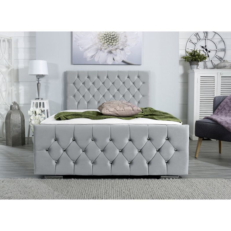 Chesser Upholstered Bed Frame, Double (4'6), Charcoal