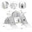 Joyldias 70.9'' W 9 In 1  Plastic Climber Toddler Slide, Toddler Playground With Double Slides,-100156936