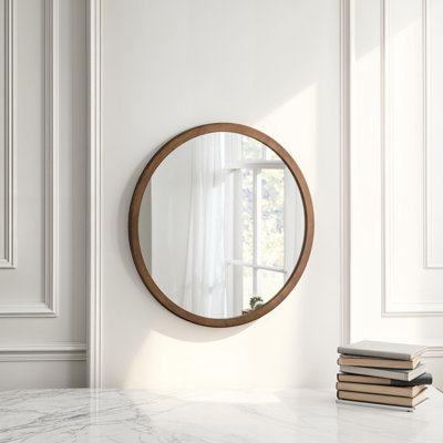 Tabatha Wood Round Mirror