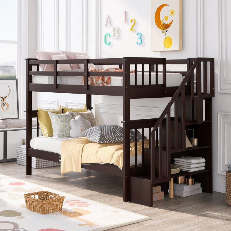 Lit superposé simple au-dessus de simple Judine Kids, Espresso