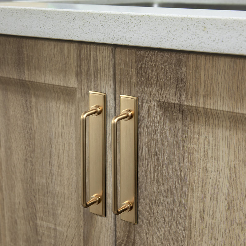 5‘’ Hole Pitch Sleek Bar Pull With G011 Backboard-Champagne Bronze, 5", Champagne Bronze