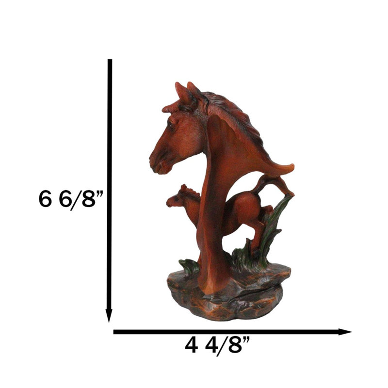 Sculpture de famille de chevaux équine Western