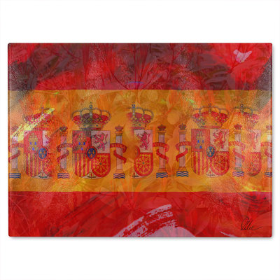 Spain Flag Glass Chopping Board