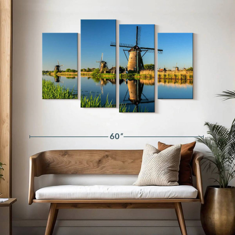Alvord Kinderdijk Windmills At Sunrise, 32" H x 52" W