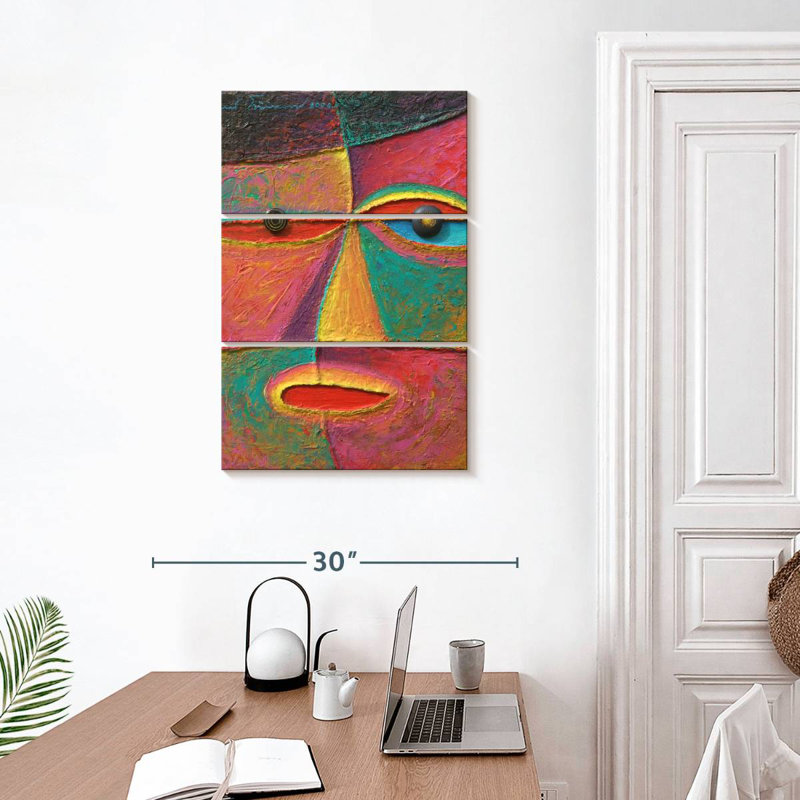 Portrait abstrait en acrylique Leisha, H 32 po x l 20 po