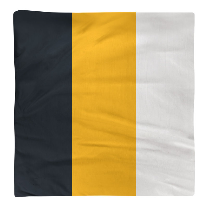 Polyester Striped Square Napkin, Black/Gold/White