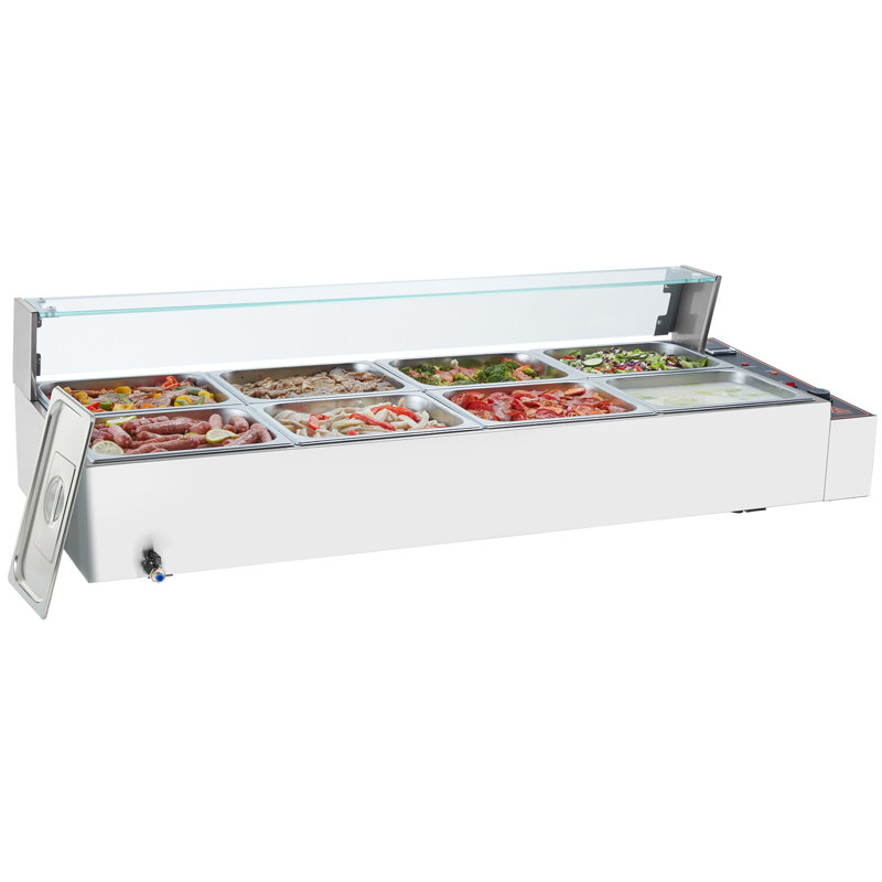 Chauffe-plat commercial commercial 8 * 8 pte avec écran en verre