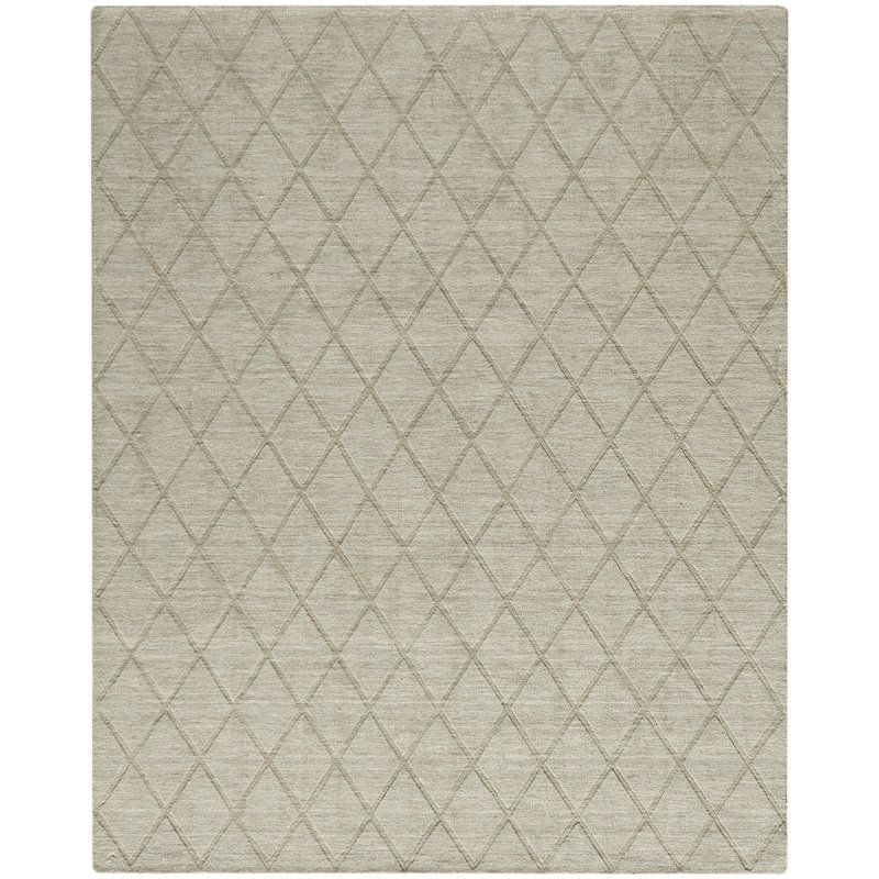Waneda Sage Modern Wool Indoor Rug, Rectangle 7'9" x 9'9"