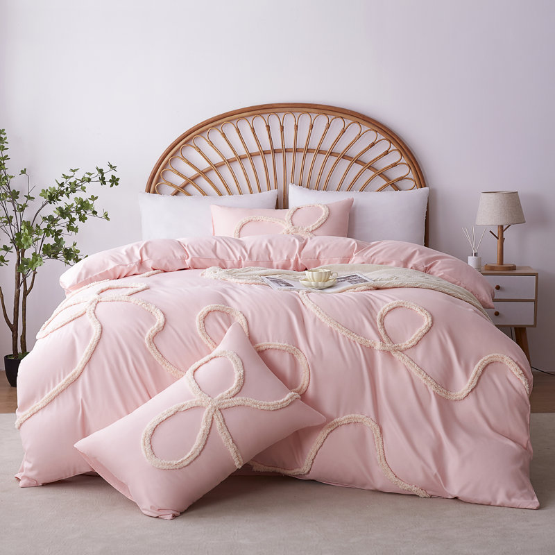Microfiber Duvet Cover Set, Double, Pink