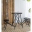 Table d'appoint et deux sièges noirs escamotables