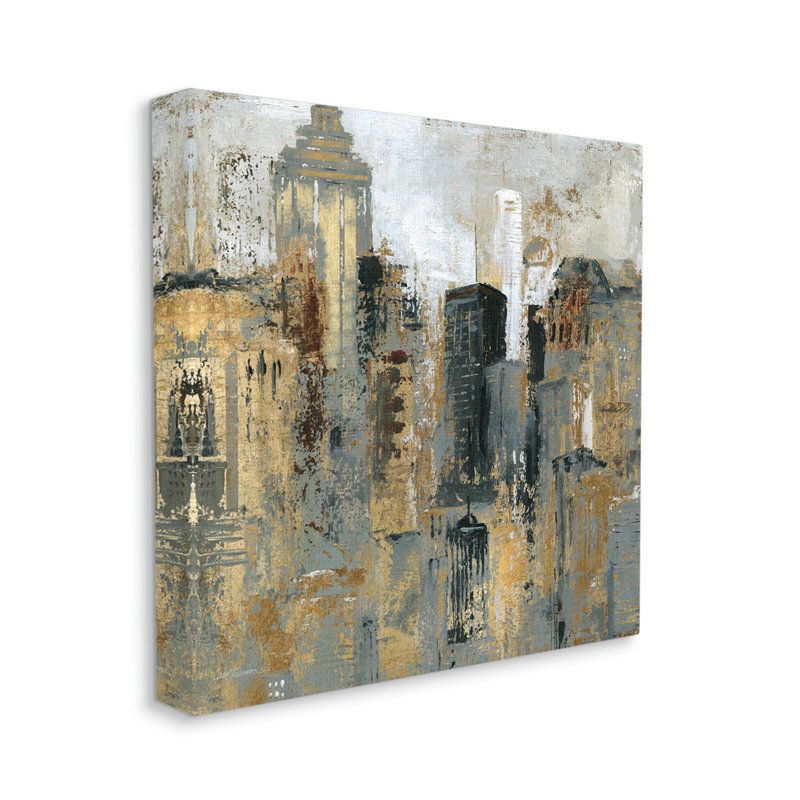Abstract Cityscape Urban Buildings Canvas Wall Art