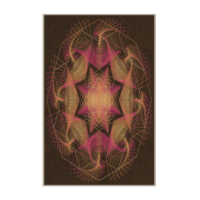 Tapis en laine rouge / brun