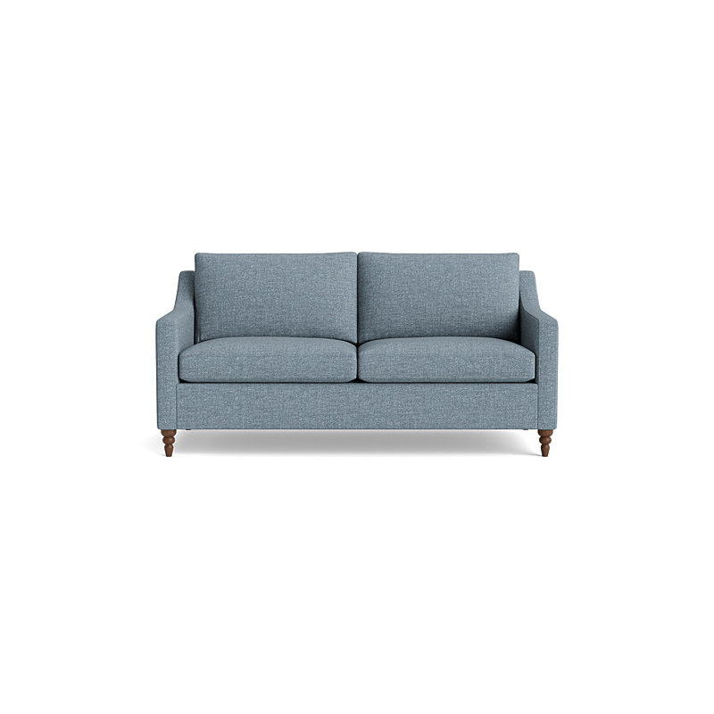 Vera Loveseat (70"), Walnut Finish (Turned), Performance Weave - Snow