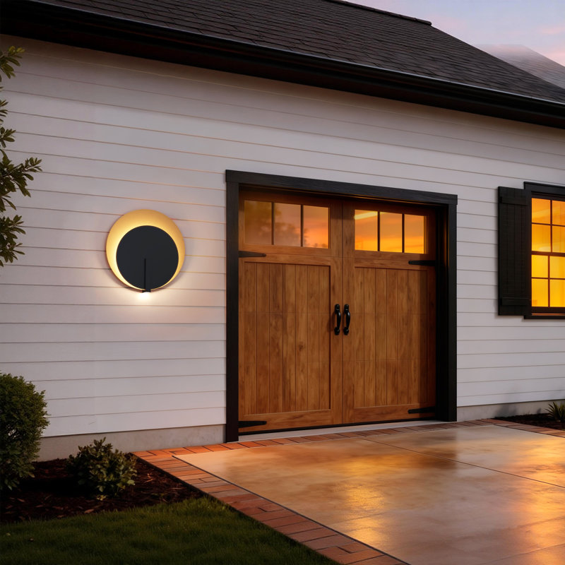 Eclipse LED Wall Sconce with Backlit Halo and Integrated Downlight, 3-CCT Selectable, Dimmable, Wet Rated, ADA Compliant