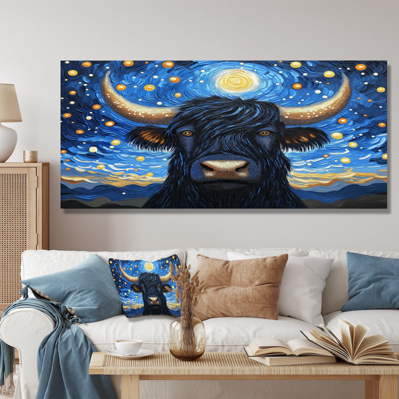 «Dynamic Storm of Yak» par Vincent I - décoration murale en métal Yaks, reproduction d'art moderne