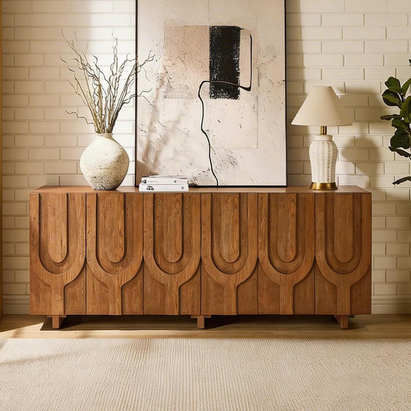 Buffet de luxe rétro de style américain, H 23,6 po x l 70,8 po x P 17,7 po
