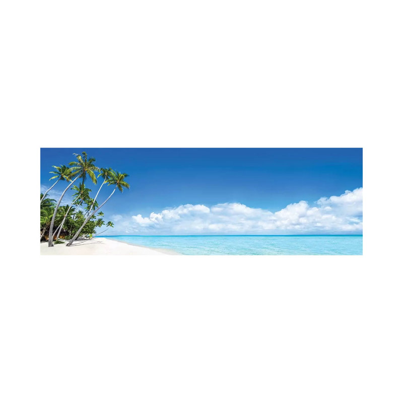 Beach Panorama On The Bora Bora Atoll by Jan Becke - Wrapped Canvas Panoramic Gallery-Wrapped Canvas Giclée