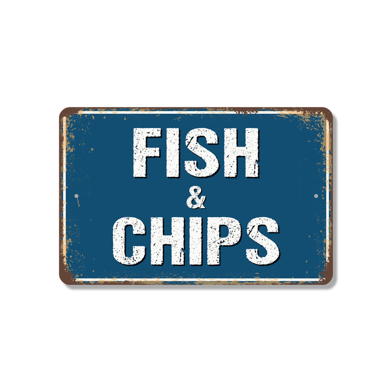 Fish and Chips Street (paquet de 2) en plastique 8 po x 12 po