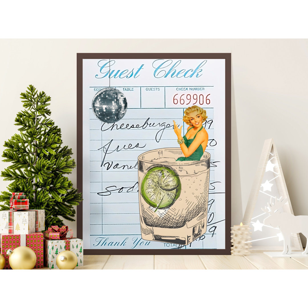 Retro Cocktail Hour Wall Art, Diner Aesthetic, Glam Girl Print, Disco Ball Decor, Vintage Inspired Art, Available Framed in Sizes