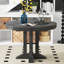 Table ronde extensible pour la salle à manger et la cuisine Trexm Farmhouse Table (noir)-1422018771