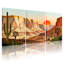 «Landscape & Nature Desert Landscape Sunset Cactus Mountains Reflections», ensemble de 3 reproductions d'art sur toile-1823256476