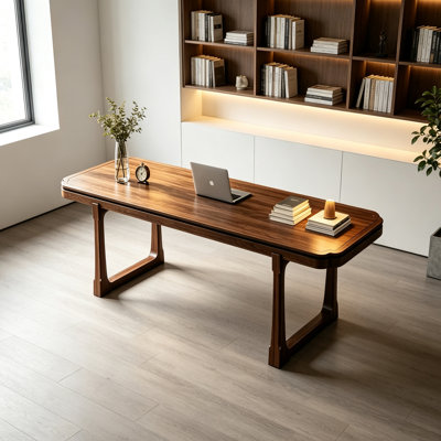 Durable Walnut Solid Wood Practical Large Desk