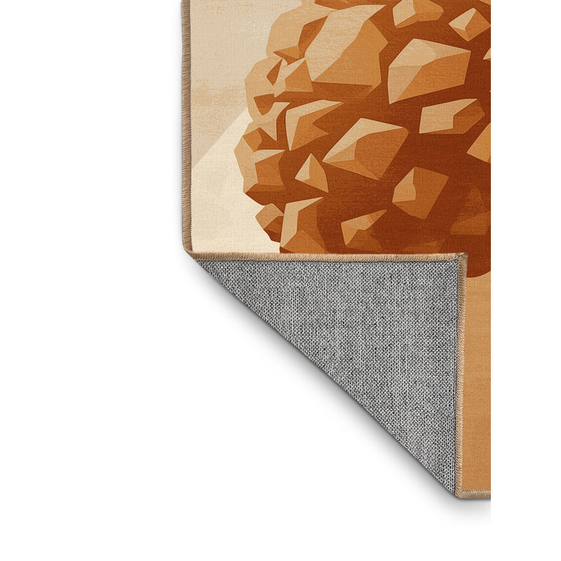 Machine Washable Olney Fried Chicken Sleek & Chic Modern Solid Color Rug in Brown – LightBrown Binding, 2x4