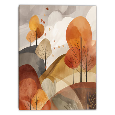 Abstract Autumn Hills Wrapped Canvas Wall Art