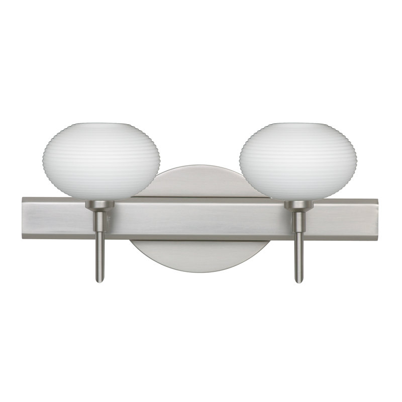 Éclairage pour meuble-lavabo 2 lumières Lasso, Nickel satiné, Opale matte, Incandescent
