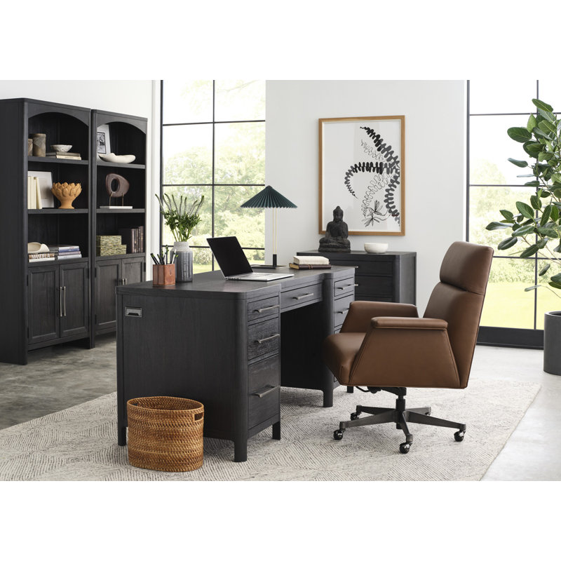 Fauteuil de direction en cuir Fleet Russet