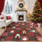Christmas Living Room Area Rug, Cute Soft Santa Deer Snow Rugs for Nursery Bedroom Large Non Slip Foldable Lightweight Winter Holiday Carpet for Dining Room Playroom-492806649